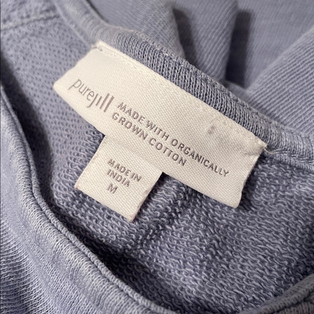 Purejill Organically Grown French Blue Sweatshirt with boat neck & rolled detail - Picture 3 of 4